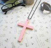 Colar Crucifixo Rosa